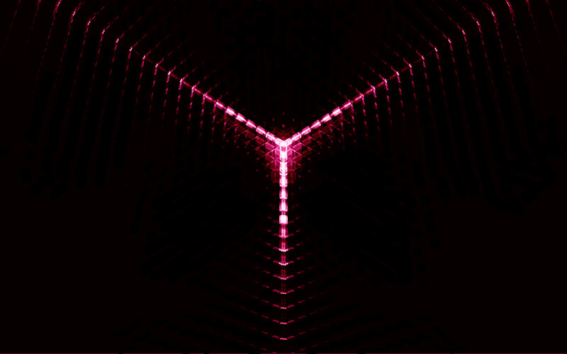 Glowing Pink Geometric Structure