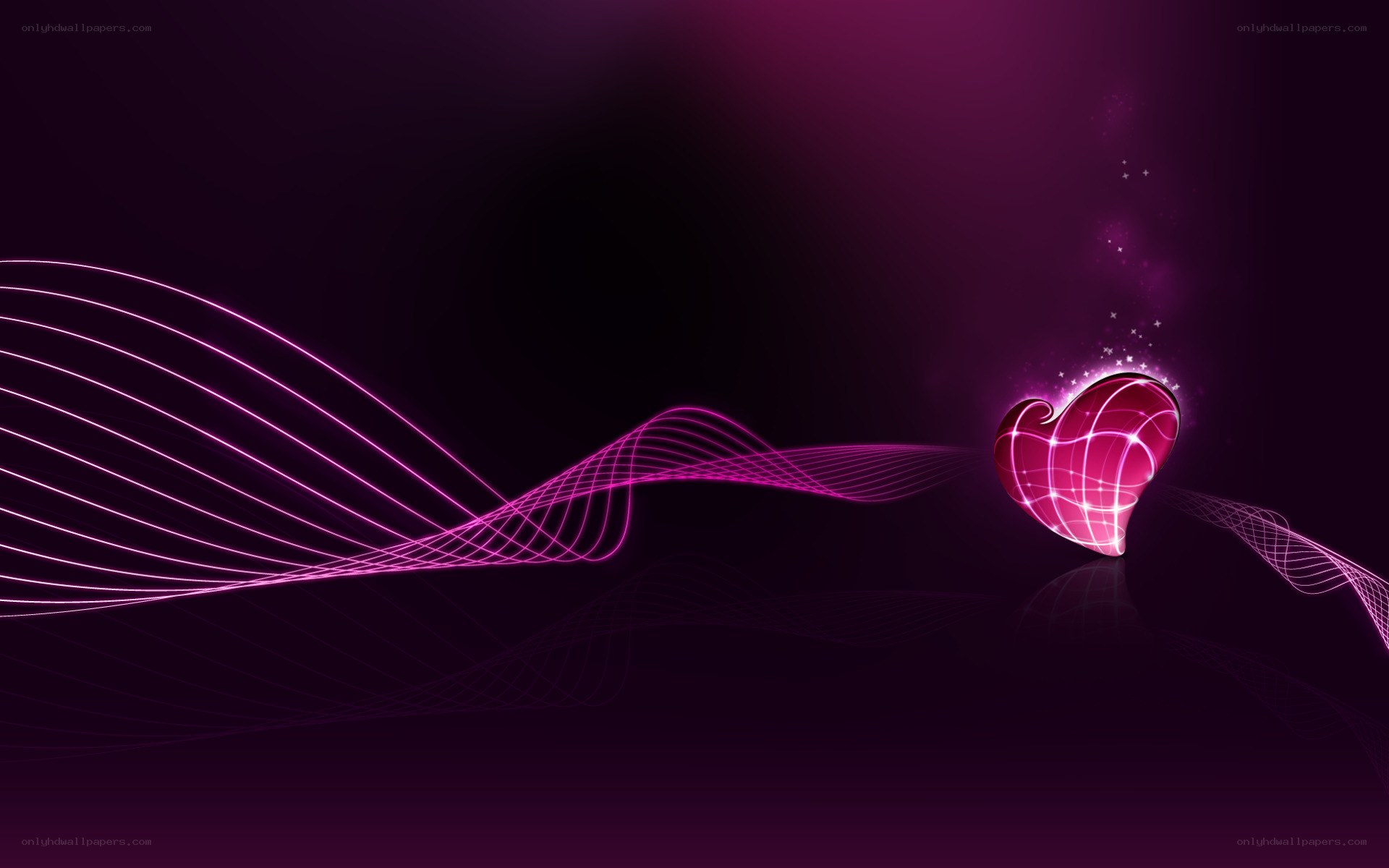 glowing pink heart animation