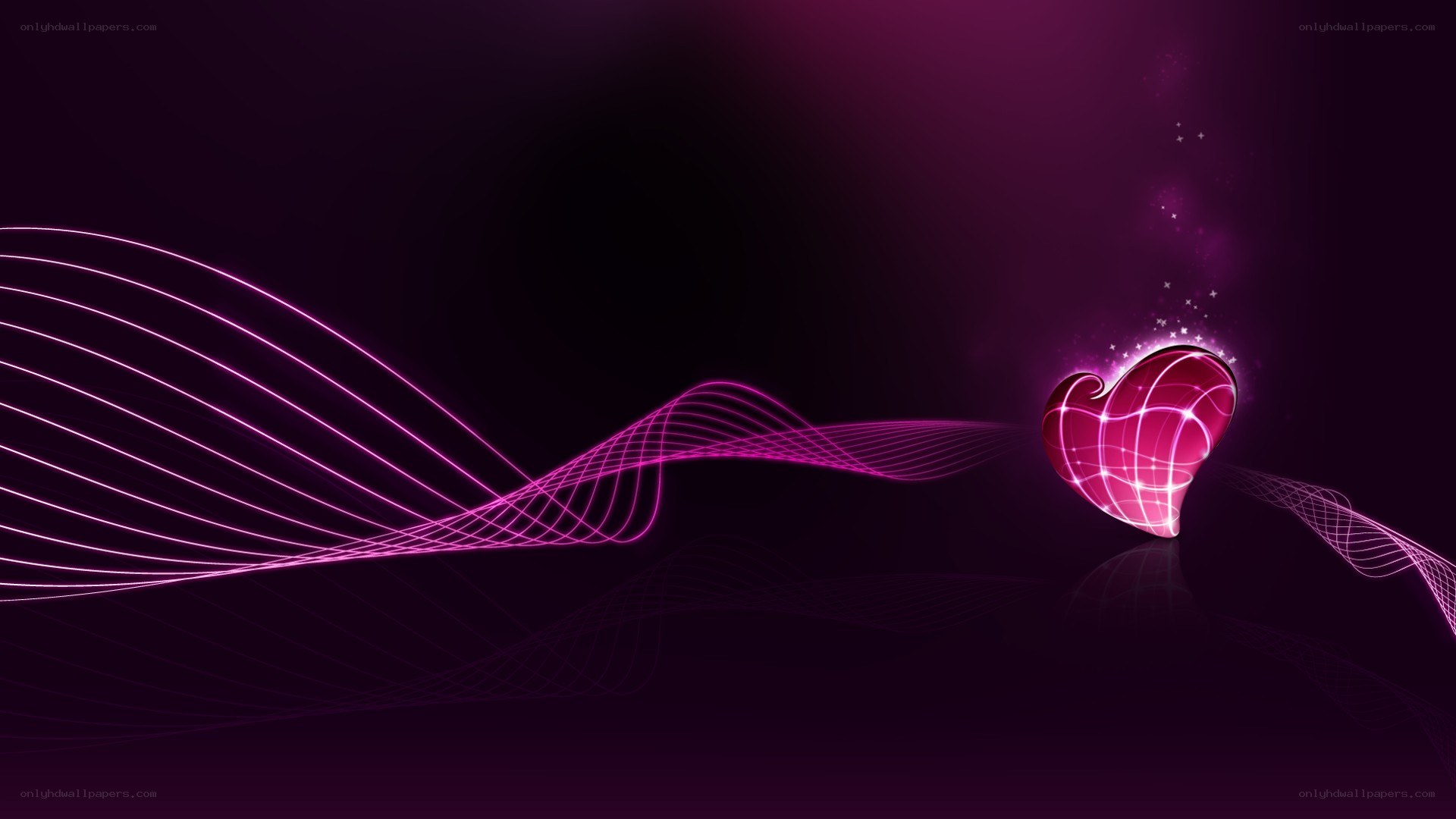 glowing pink heart animation