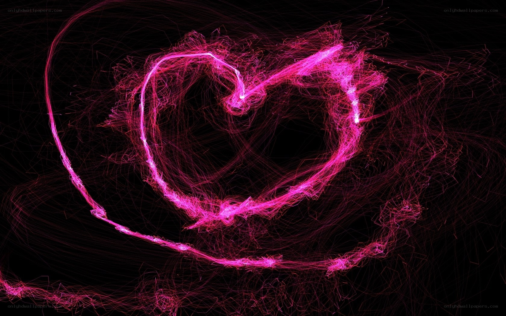 glowing pink heart animation