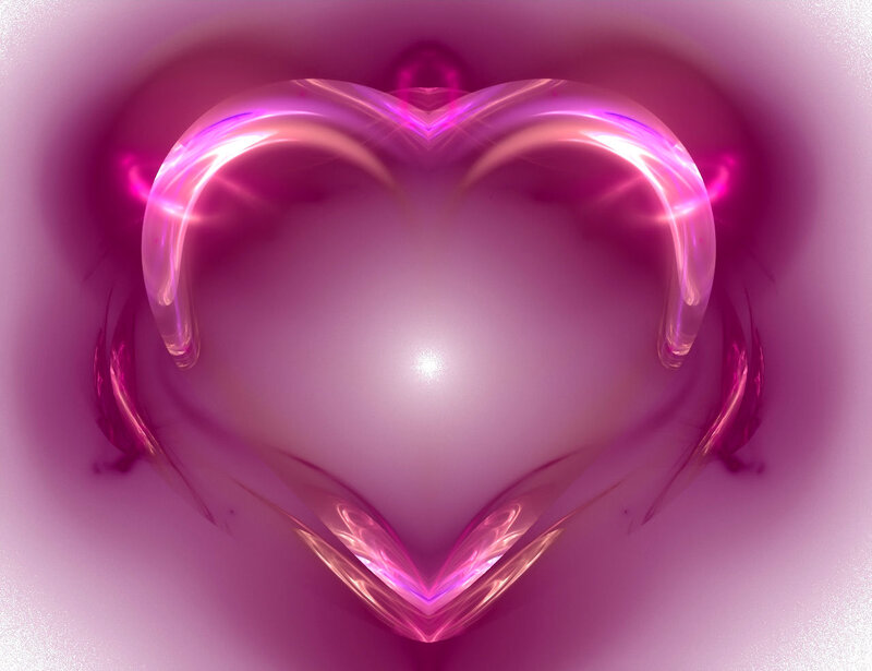 Glowing Pink Heart — Ethereal, Digital Art, Light