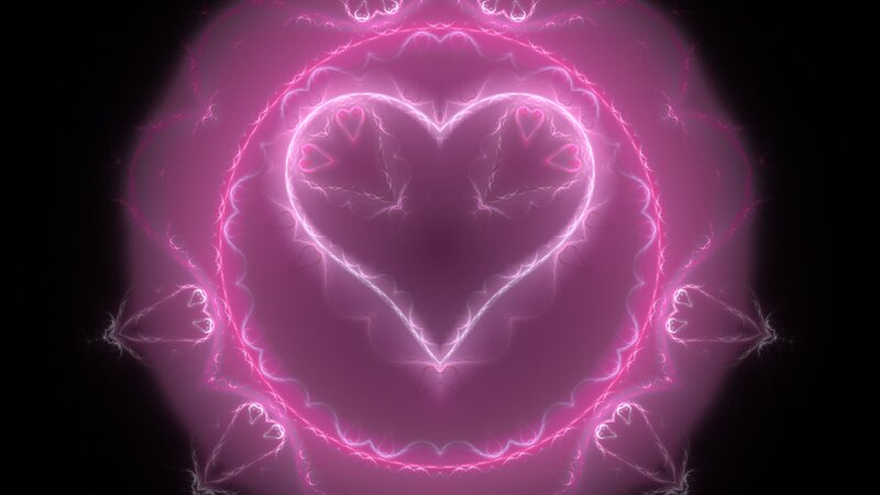 Glowing Pink Heart Fractal — Ethereal