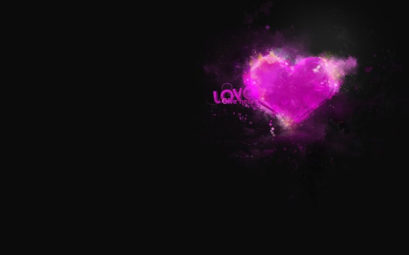 Glowing Pink Heart — Purple, Dramatic