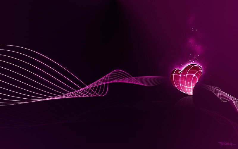 Glowing Pink Heart — Purple