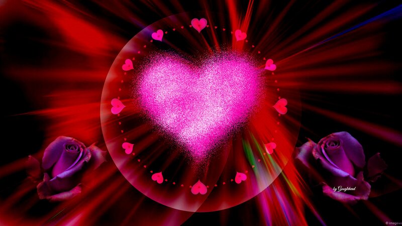 Glowing Pink Heart — Red