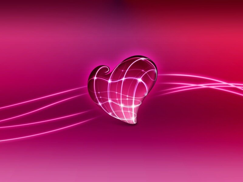 Glowing Pink Heart — Romantic, Digital Art