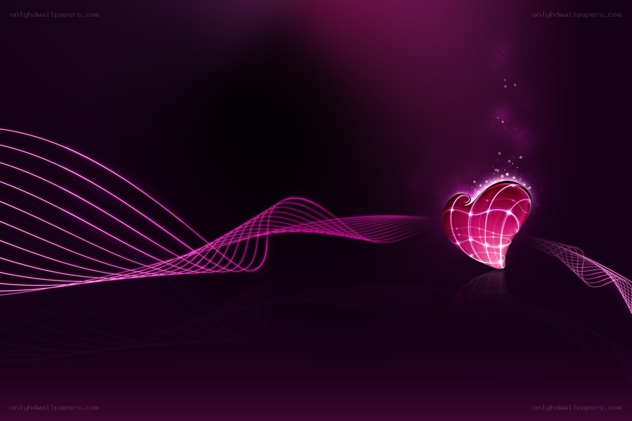 glowing pink heart with lines