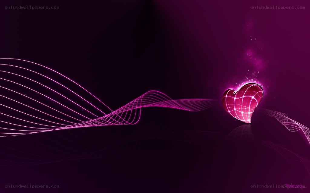 glowing pink heart with lines