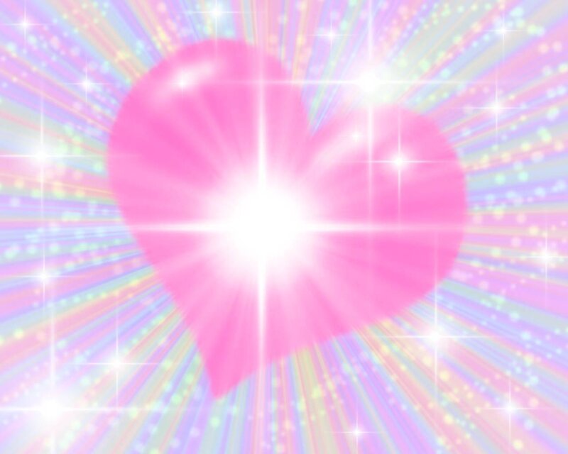 glowing pink heart with sparkles