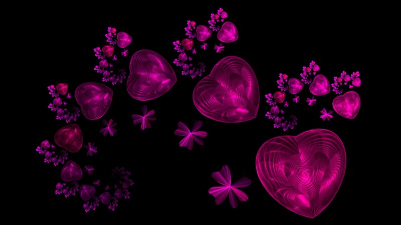 Glowing Pink Hearts — Magenta