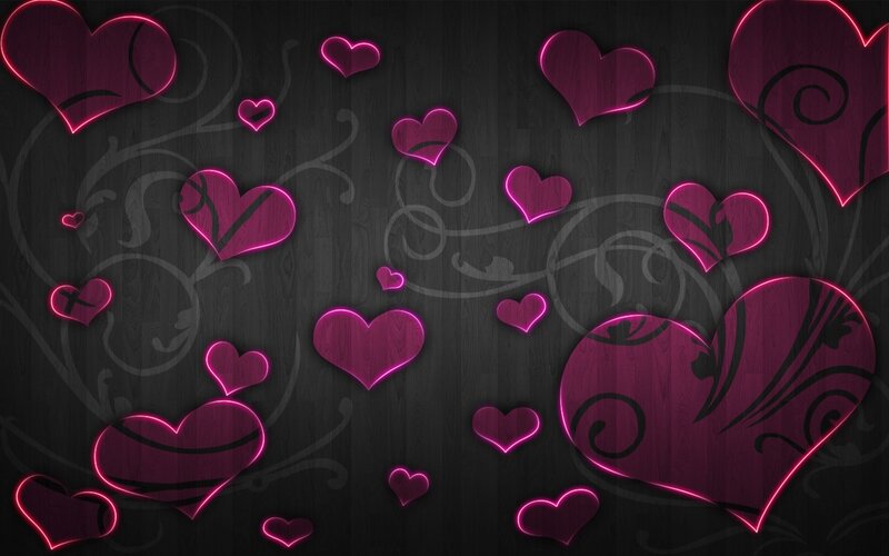 Glowing Pink Hearts — Romantic
