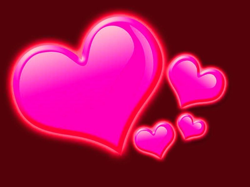 Glowing Pink Hearts