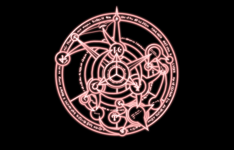 glowing pink magical circle