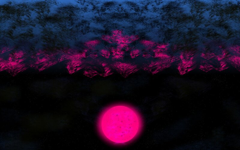 Glowing Pink Planet