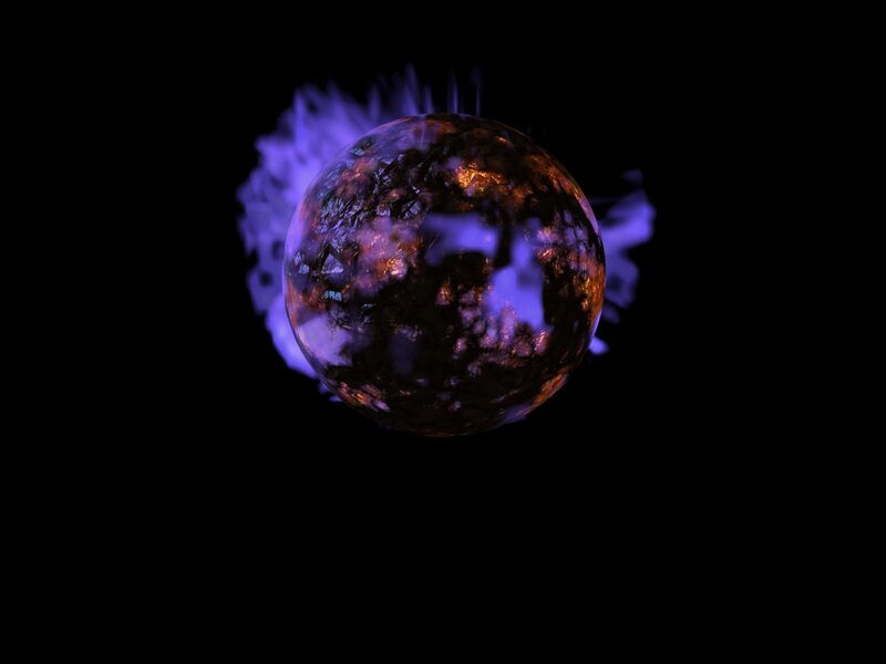Glowing Planet in Space — Black
