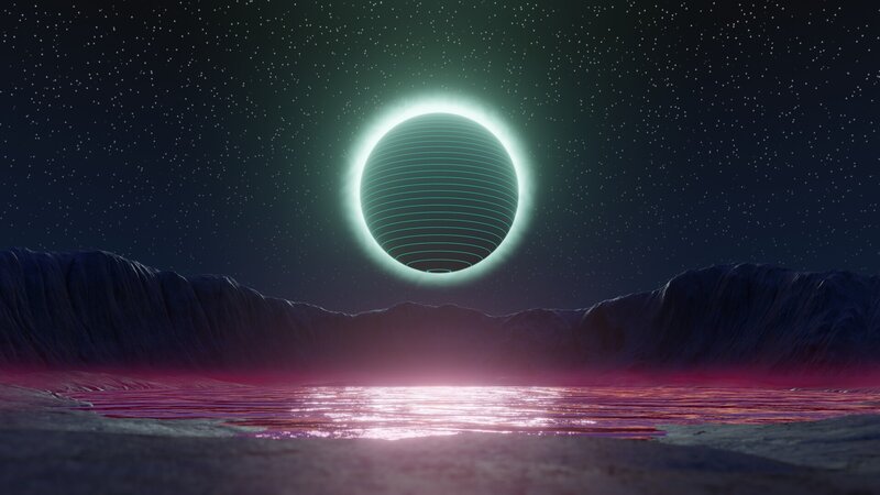 Glowing Planet over Water
