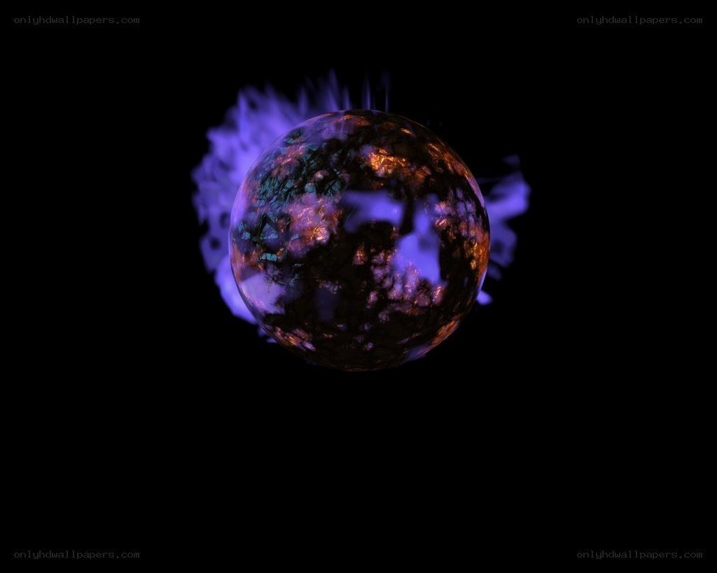 glowing planet with purple aura