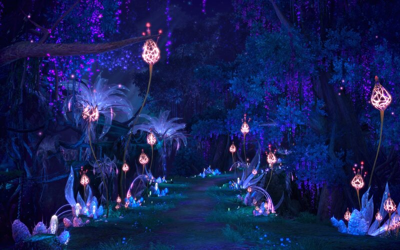 Glowing Plants in Forest — Purple, Mystical