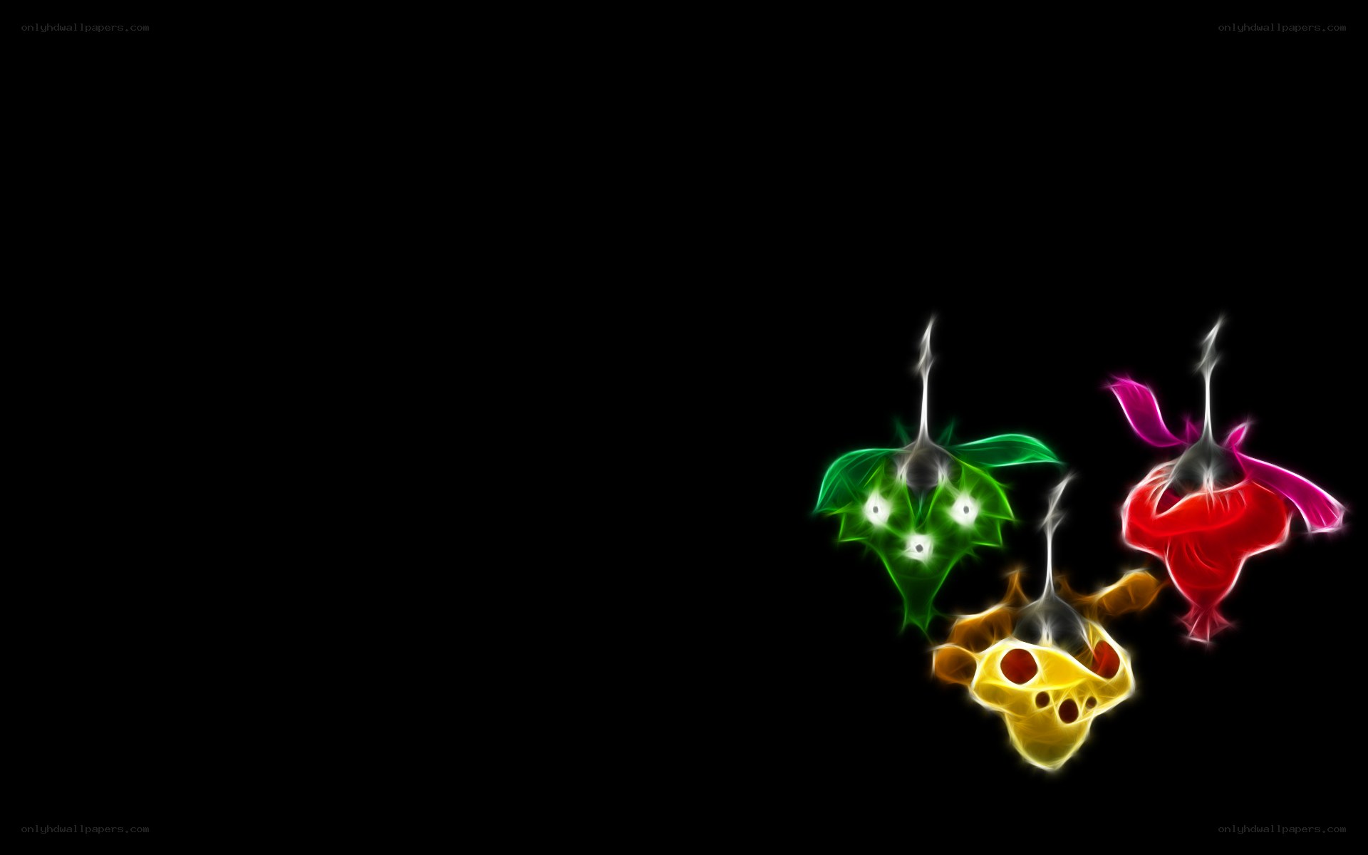 glowing pokémon trio