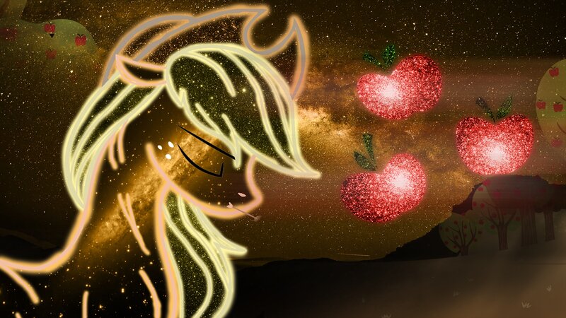 Glowing Pony with Apples