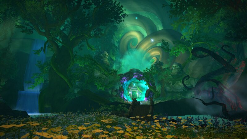 Glowing Portal in Forest — Green, Mystical