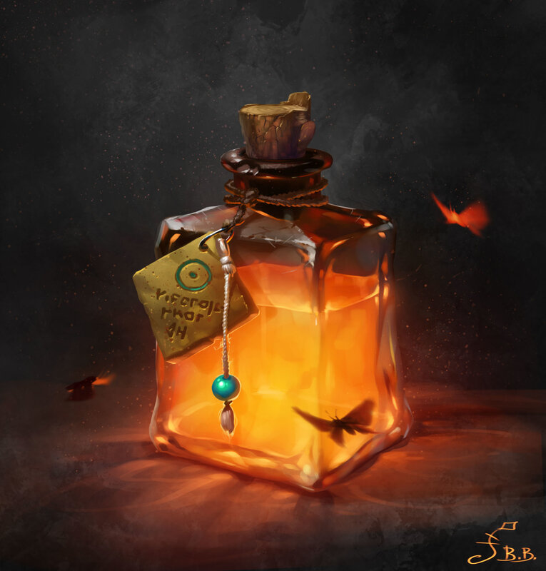 Glowing Potion Bottle