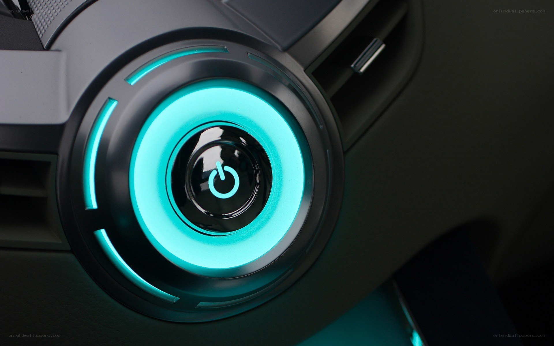 glowing power button