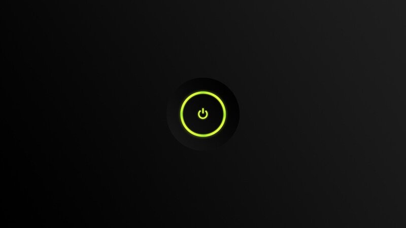 Glowing Power Button — Black, Dark, Minimalist