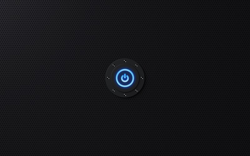 Glowing Power Button — Black, Minimalist