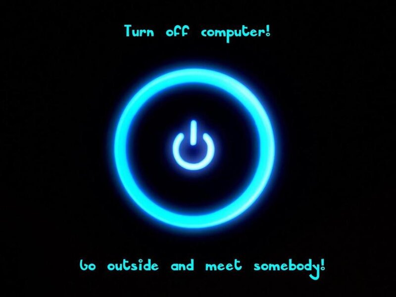 Glowing Power Button — Blue