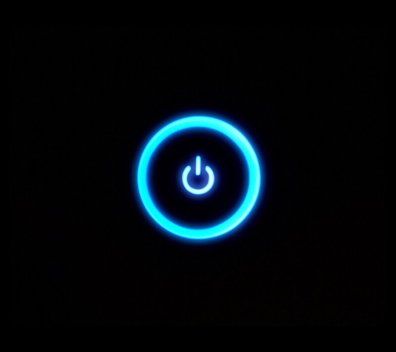 Glowing Power Button — Dark