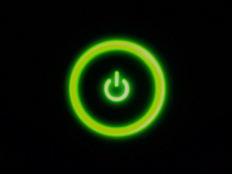 Glowing Power Button — Green