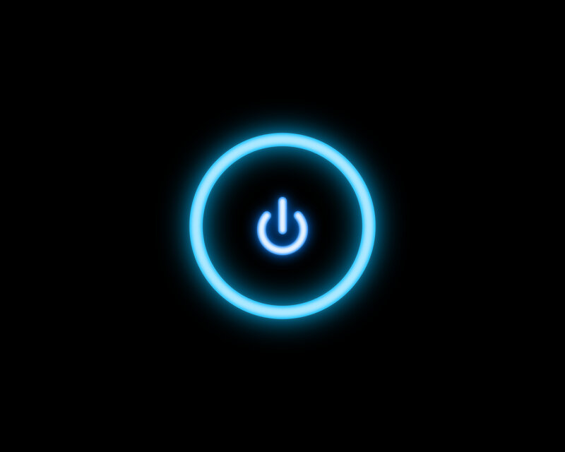 glowing power button icon