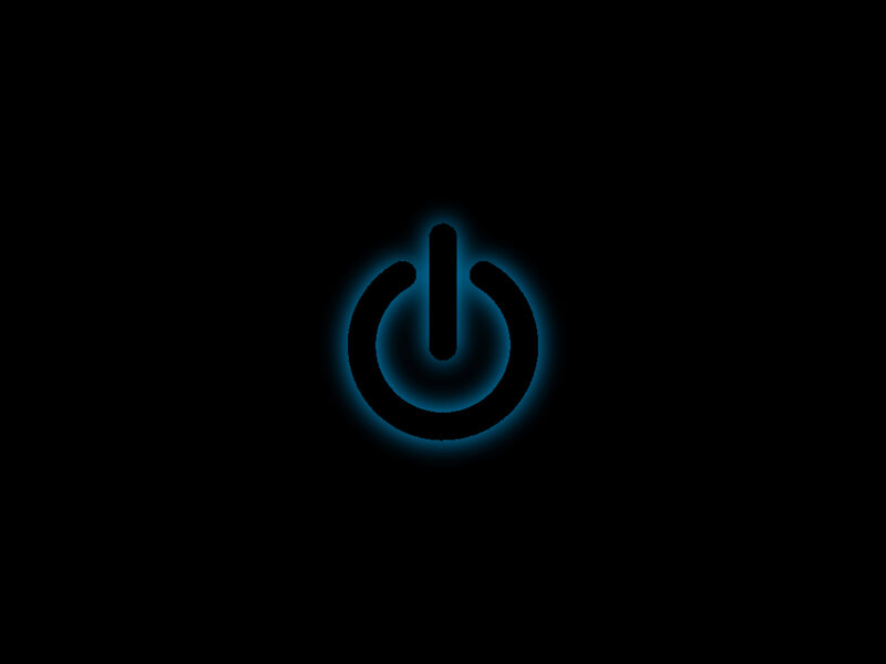 glowing power button icon