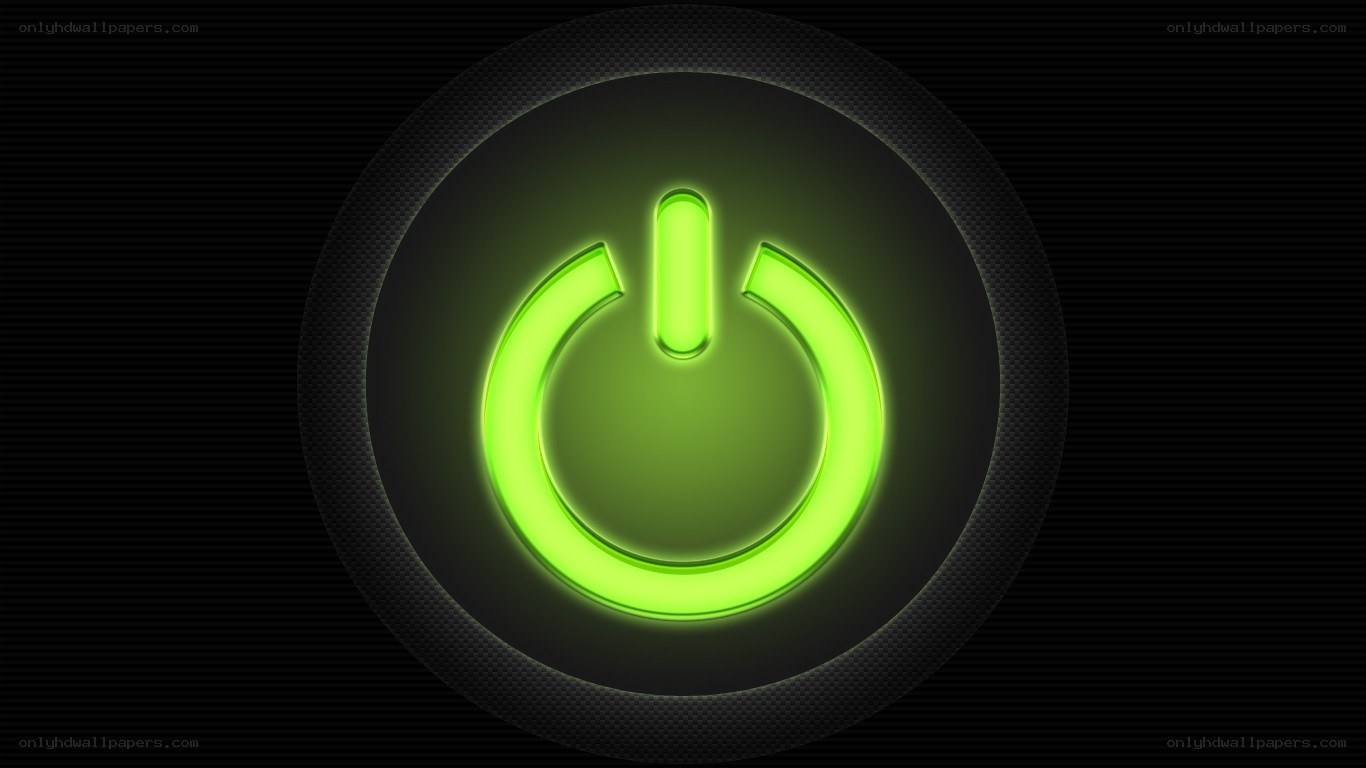 glowing power button icon