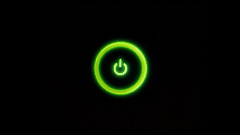 glowing power button icon