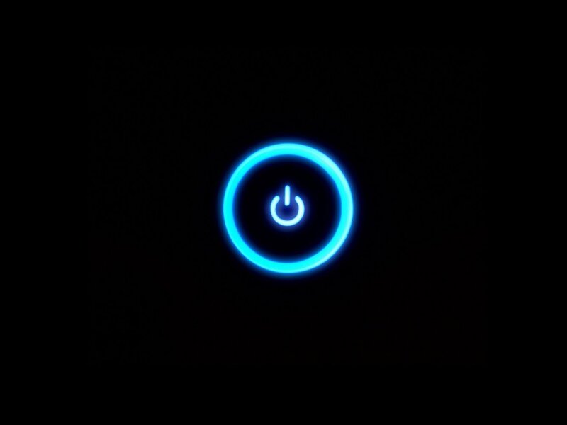 Glowing Power Button — Minimalist, Circle