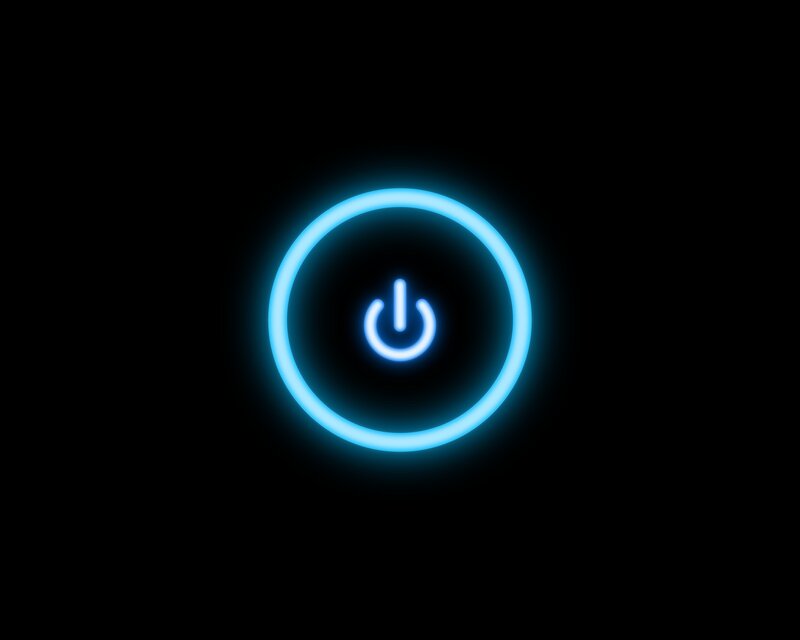 Glowing Power Button — Minimalist, Digital Art