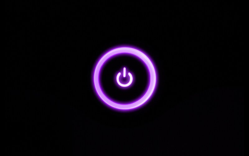 Glowing Power Button — Purple