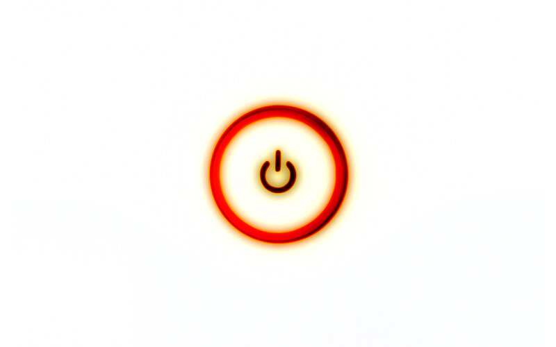 Glowing Power Button — Red