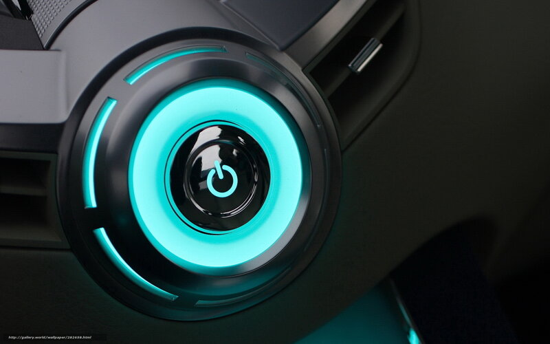 Glowing Power Button — Teal