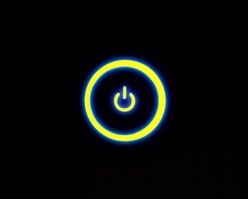 Glowing Power Button — Yellow