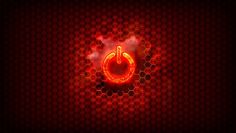 Glowing Power Symbol — Red