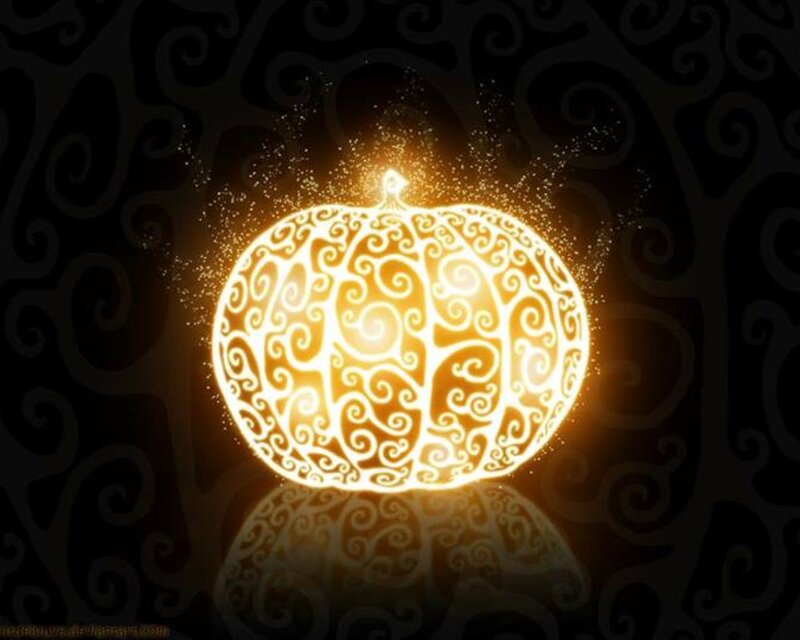 Glowing Pumpkin with Swirls