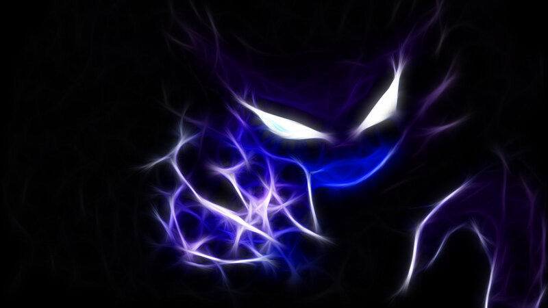 Glowing Purple and Blue Face — Dark, Intense