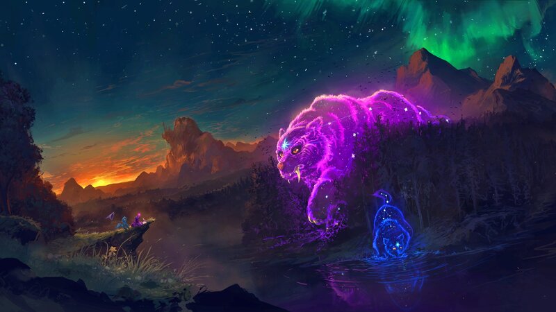 Glowing Purple Bear