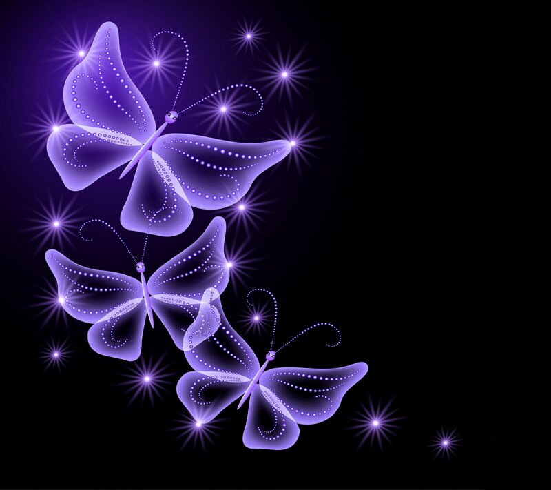 Glowing Purple Butterflies — Magical