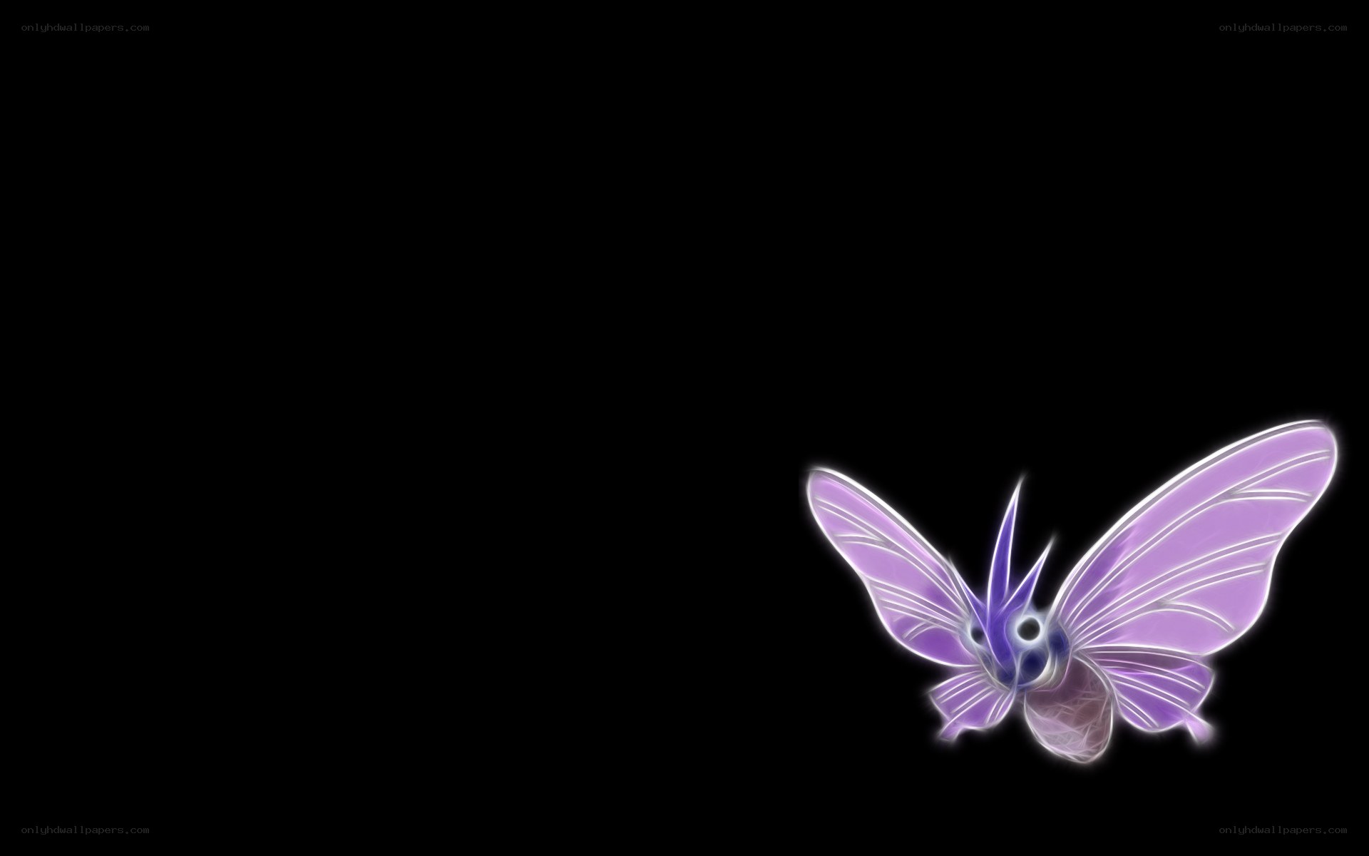 glowing purple butterfly