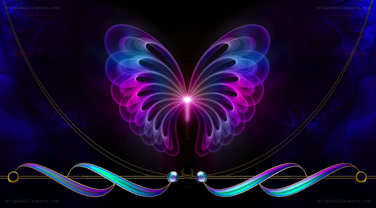 glowing purple butterfly