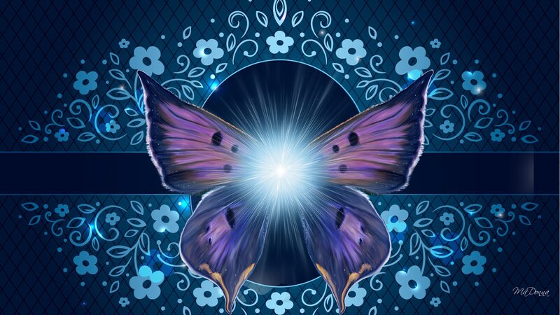 Glowing Purple Butterfly — Blue